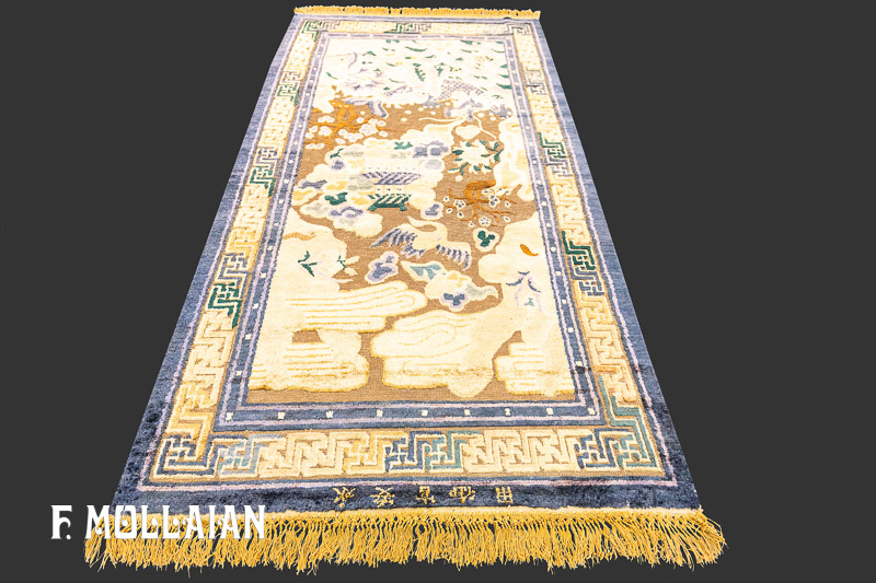 Antique Chinese Silk&Metal Thread Rug n°:54921395